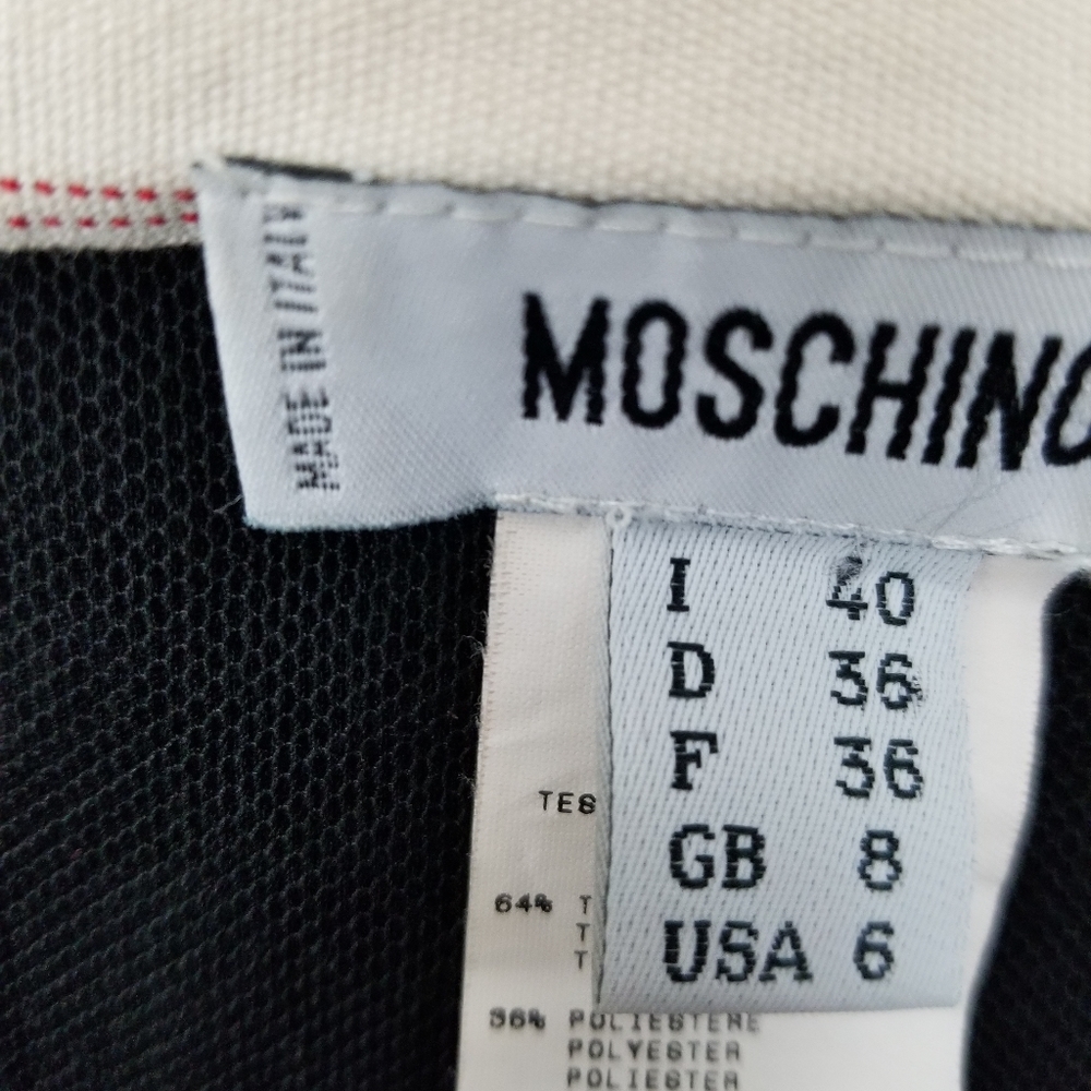 Vintage Moschino Couture Skirt Black Darted Mesh Trim Hem Pencil Womens Size 6 - Picture 11 of 13